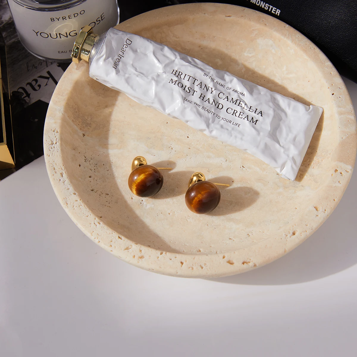 Gold-Tone Stainless Steel Geometric Earrings 6 Gold-Tone Stainless Steel Geometric Earrings - Image 6