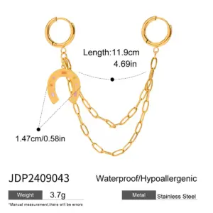 Gold Stainless Steel Earrings Set 4 Pcs 15 Se5d580bf0c78480ba0a98614d4c589a1r