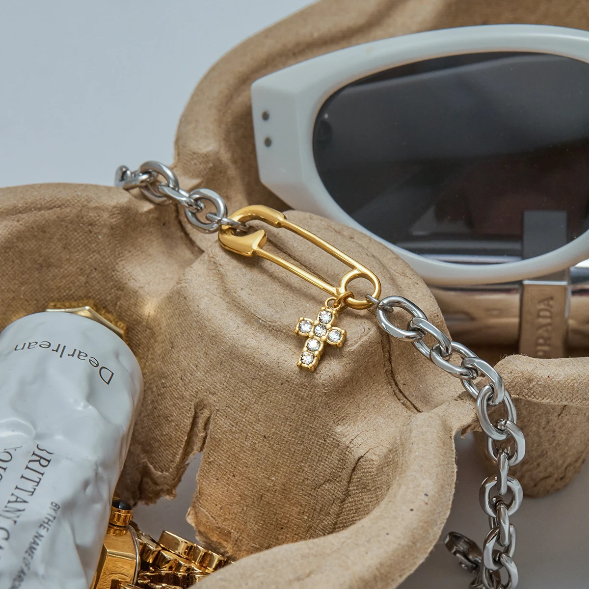 Unisex Stainless Steel Bracelet with Cross Charm 6 Unisex Stainless Steel Bracelet with Cross Charm - Image 6