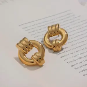 Minimalist Gold Stainless Steel Circular Earrings 13 Se615f5f0986c443da411264efba96eeck
