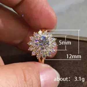 Sunflower Silver Ring with Cubic Zirconia 12 Se61fb904d2f04ad48e23f94ca815089dv