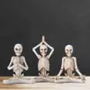 Resin Skeleton Yoga Set for Decor