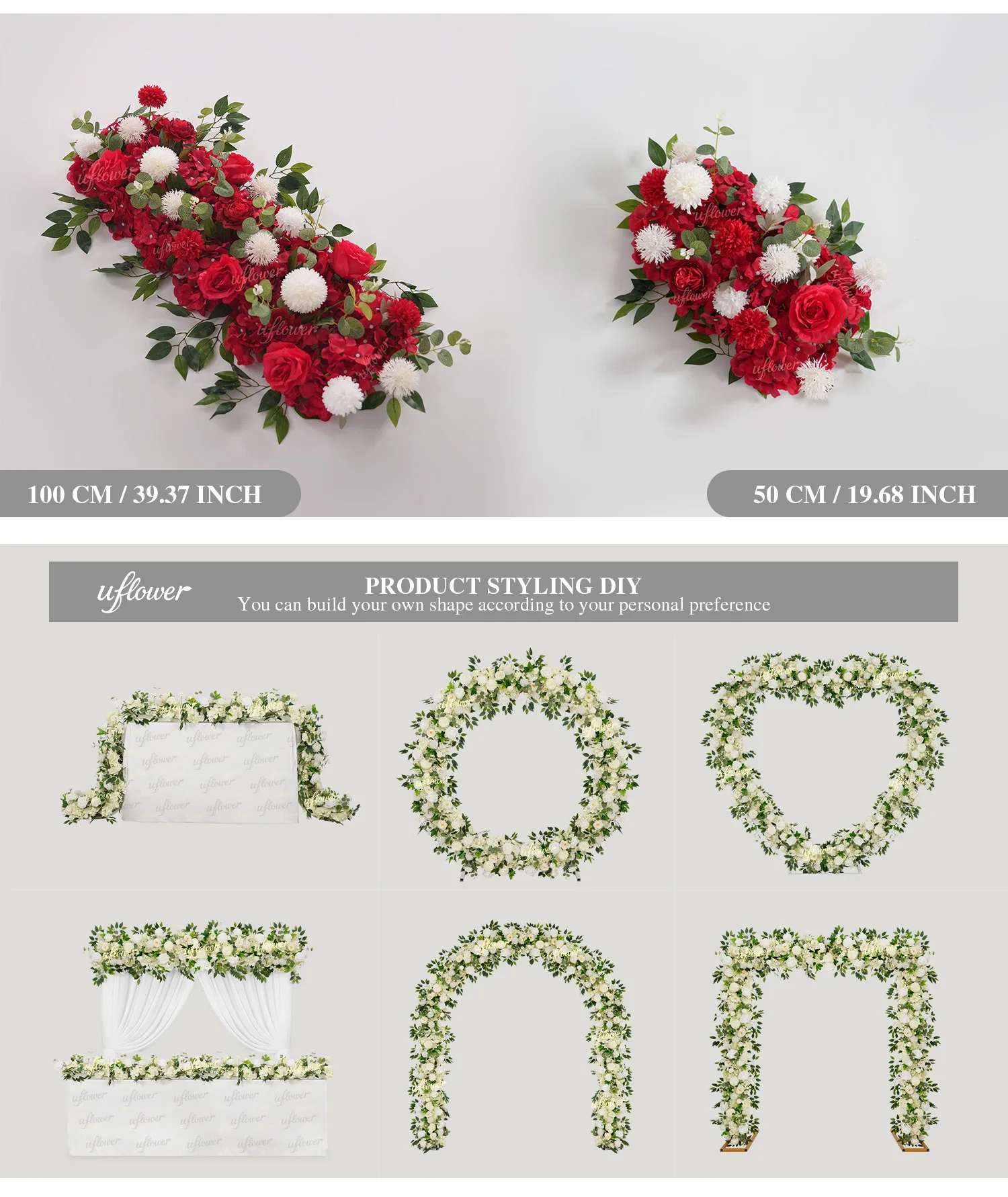 Artificial Rose Floral Row for Decor 6 Artificial Rose Floral Row for Decor - Image 6