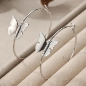 Silver Butterfly Hoop Earrings for Women 11 Se66c2bc4da364d4f9a85f22dd807dfa2t