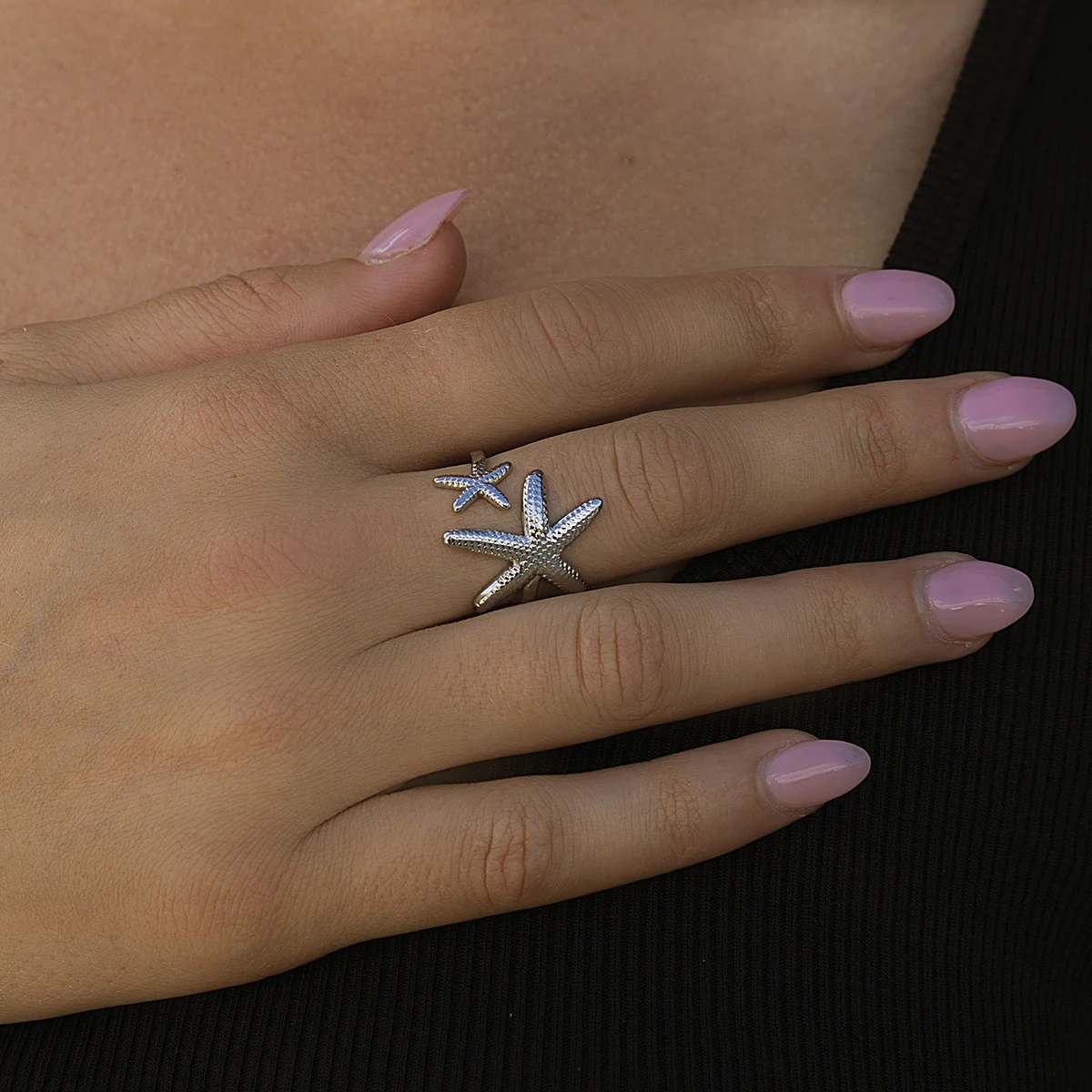 Stainless Steel Ocean Starfish Ring 3 Stainless Steel Ocean Starfish Ring - Image 3