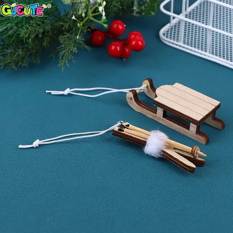 Miniature Wooden Dollhouse Sleigh in Multiple Colors 4 Miniature Wooden Dollhouse Sleigh in Multiple Colors - Image 4