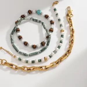 Unisex Stainless Steel Beaded Chain Bracelet 12 Se6bcbb2afb8a4c5a8a9cd5acbc9188aaa