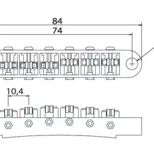 Premium Guitars Tune-O-Matic Bridge for SG 8 Se6de198de84949cdab995510e0f402fdu