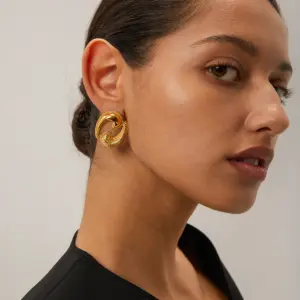 Stainless Steel Gold Hoop Earrings 19.5mm 8 Se70c2193da114035ac2afe5290e1e954b