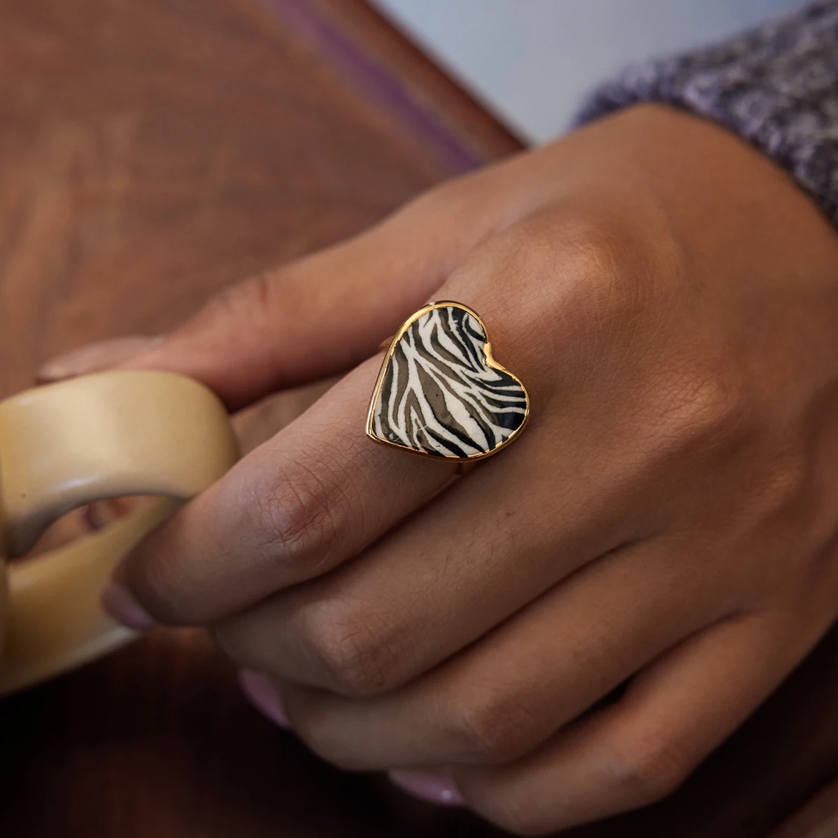 Stainless Steel Heart-Shaped Adjustable Ring 2 Stainless Steel Heart-Shaped Adjustable Ring - Image 2