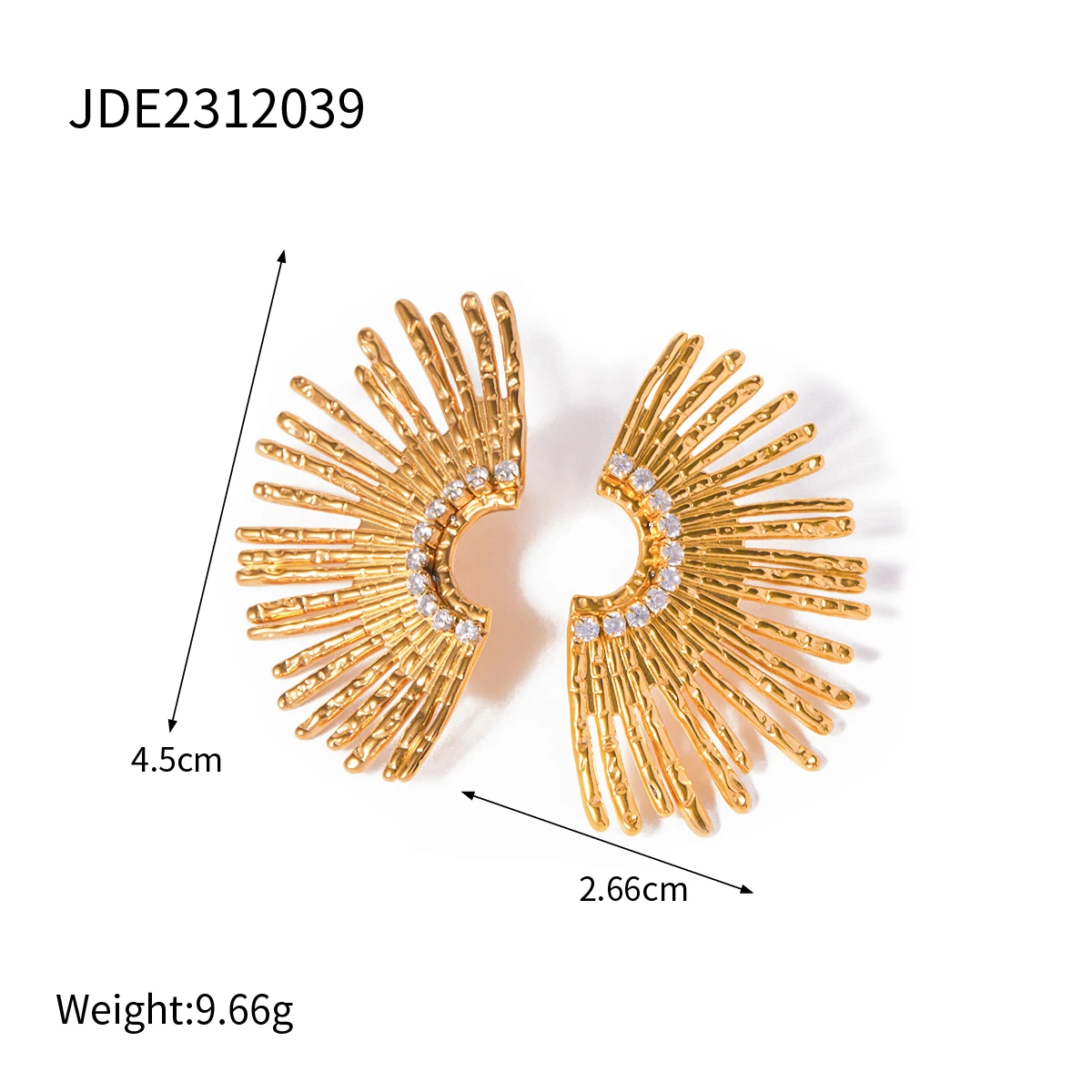 Stainless Steel Fan-Shaped Earrings for Women 6 Stainless Steel Fan-Shaped Earrings for Women - Image 6