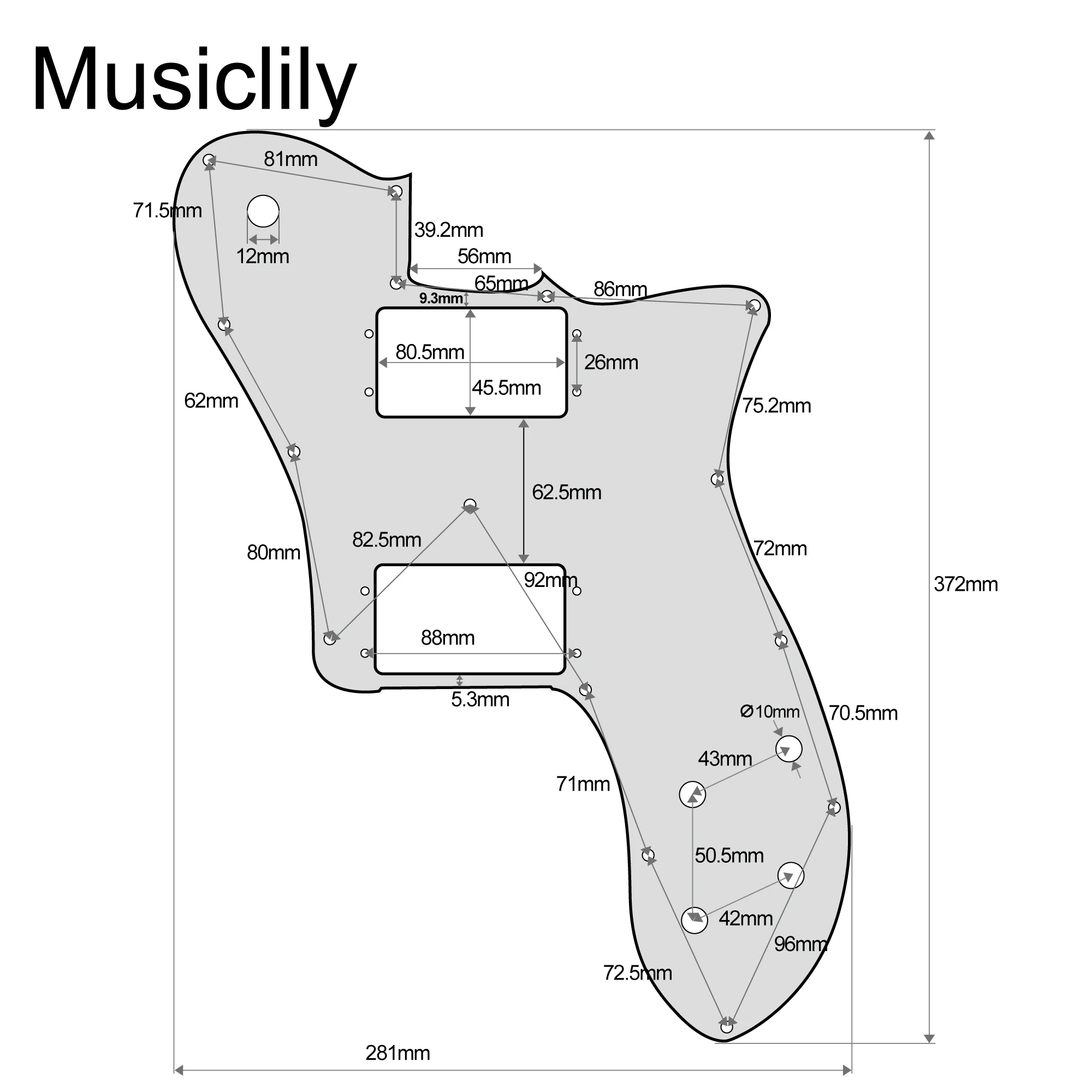 White Pickguard for Fender Tele Deluxe Models 2 White Pickguard for Fender Tele Deluxe Models - Image 2