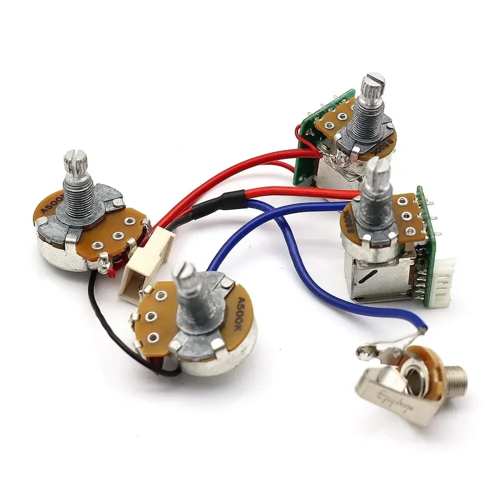 LP-style Silver Humbucker Pickup Set with Wiring Harness 6 LP-style Silver Humbucker Pickup Set with Wiring Harness - Image 6