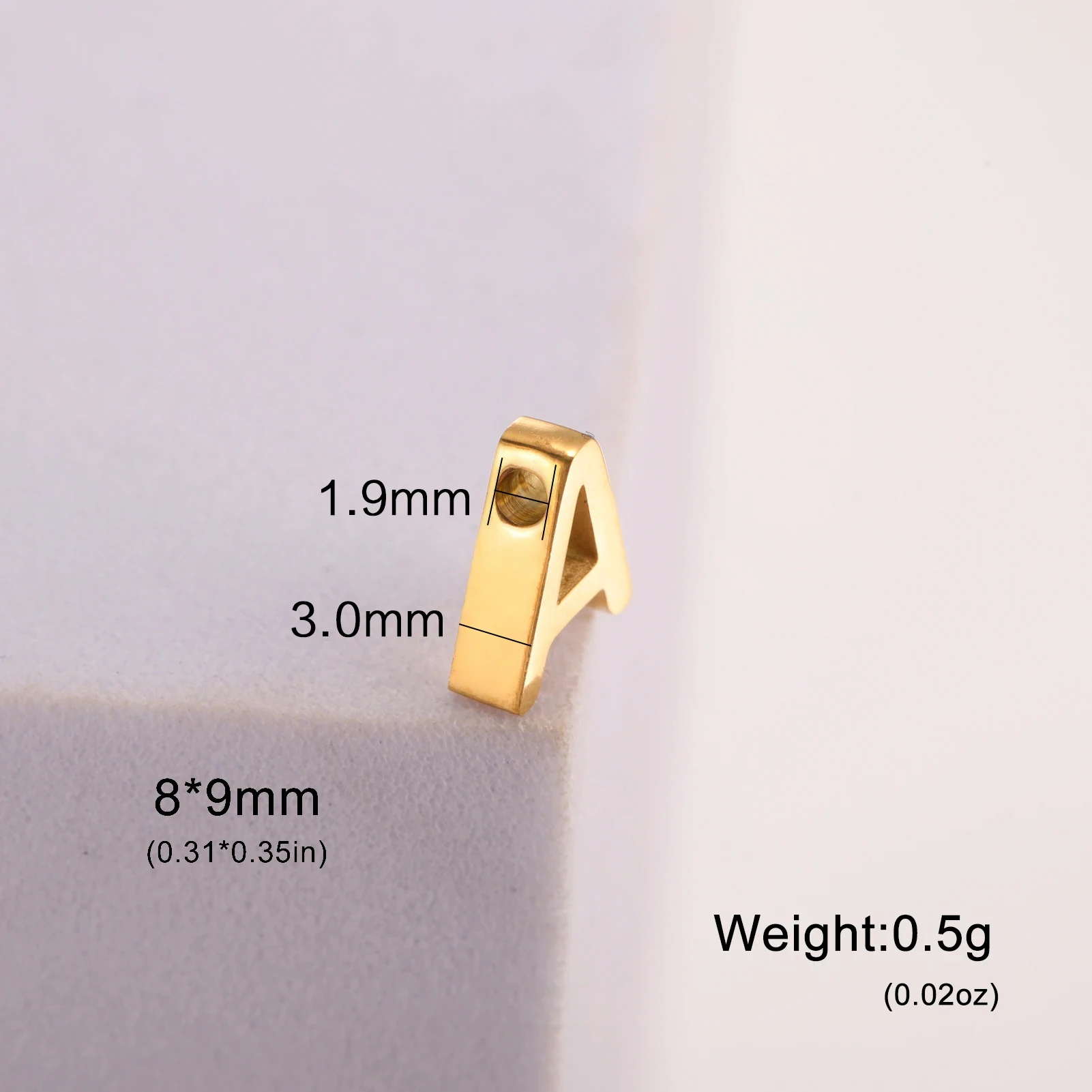 Stainless Steel Letter Pendant 8x9mm 6 Stainless Steel Letter Pendant 8x9mm - Image 6