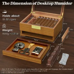 Elegant Cedar Wood Cigar Humidor with Digital Hygrometer 9 Se7817721cfda420b99ca8783f5977f83J