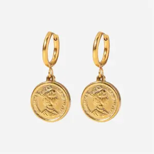 Queen Elizabeth Stainless Steel Earrings 20mm