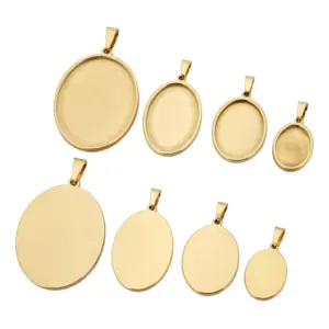 Stainless Steel Oval Pendant Bases Set 7 Se7a9cd35063a48888e87b9a99f1e90c3D