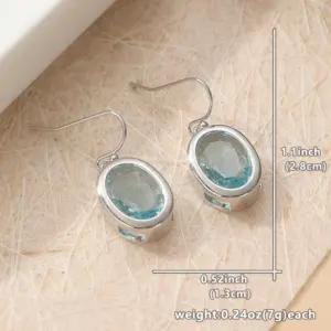 Silver Drop Earrings with Blue Stones 6 Se7bd2668569e4a65b7aabc679e464a9aw