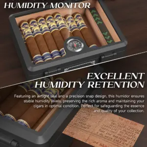 Black Glass-Top Cigar Humidor for 25 Cigars 9 Se7ea01e325dd4462bc250f7b84463bcbP