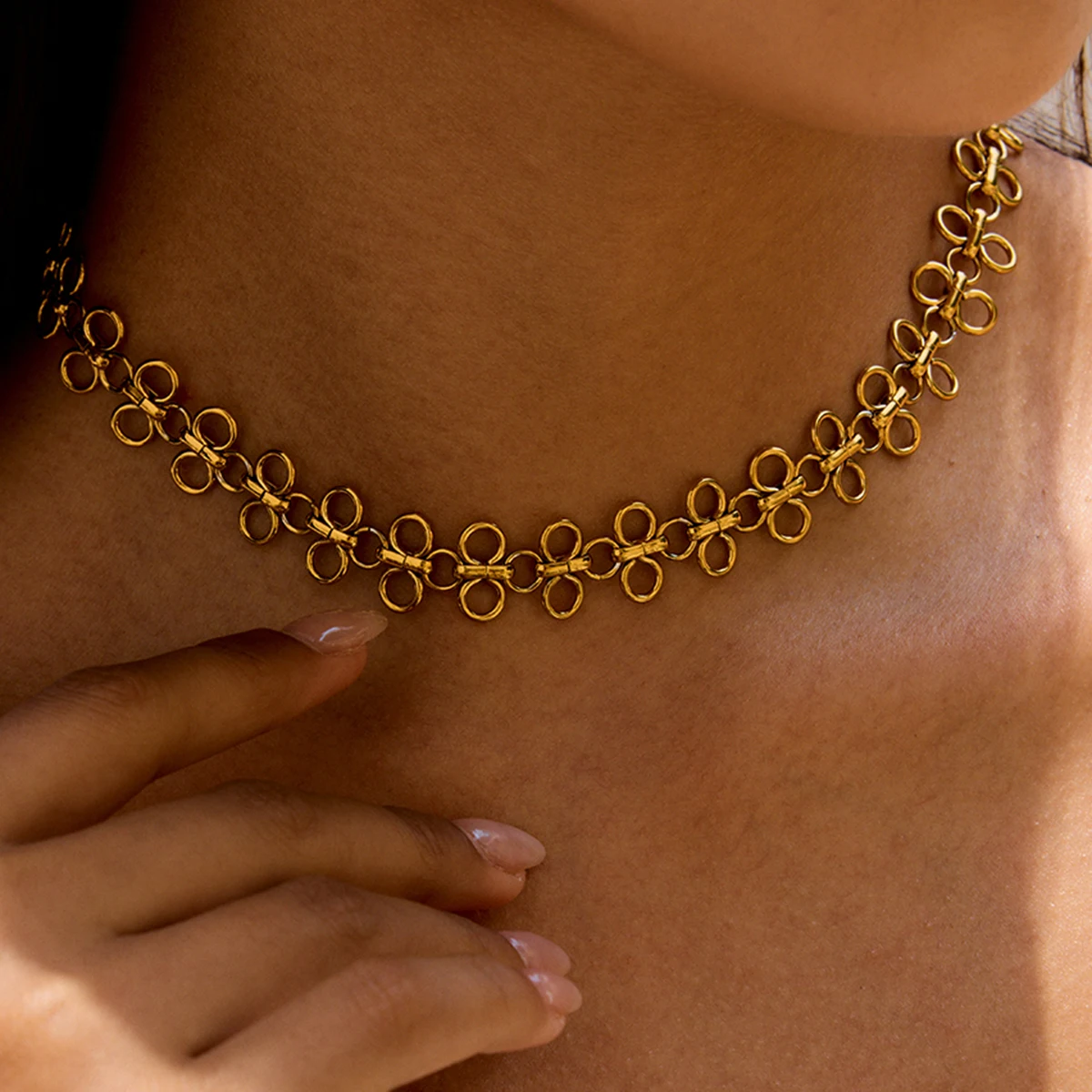 Vintage Gold Stainless Steel Layered Necklace 2 Vintage Gold Stainless Steel Layered Necklace - Image 2