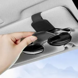 Black Cowhide Car Glasses Clip with Magnetic Flip 9 Se841686b293b454c87c2938fa11ed3afL