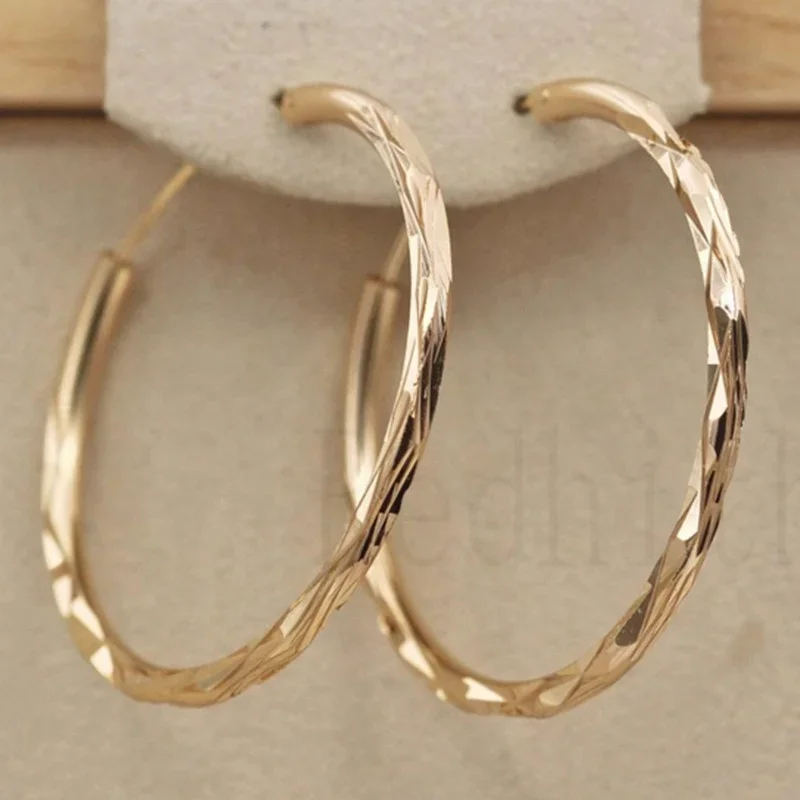 Large Gold Hoop Earrings for Women 4 Large Gold Hoop Earrings for Women - Image 4