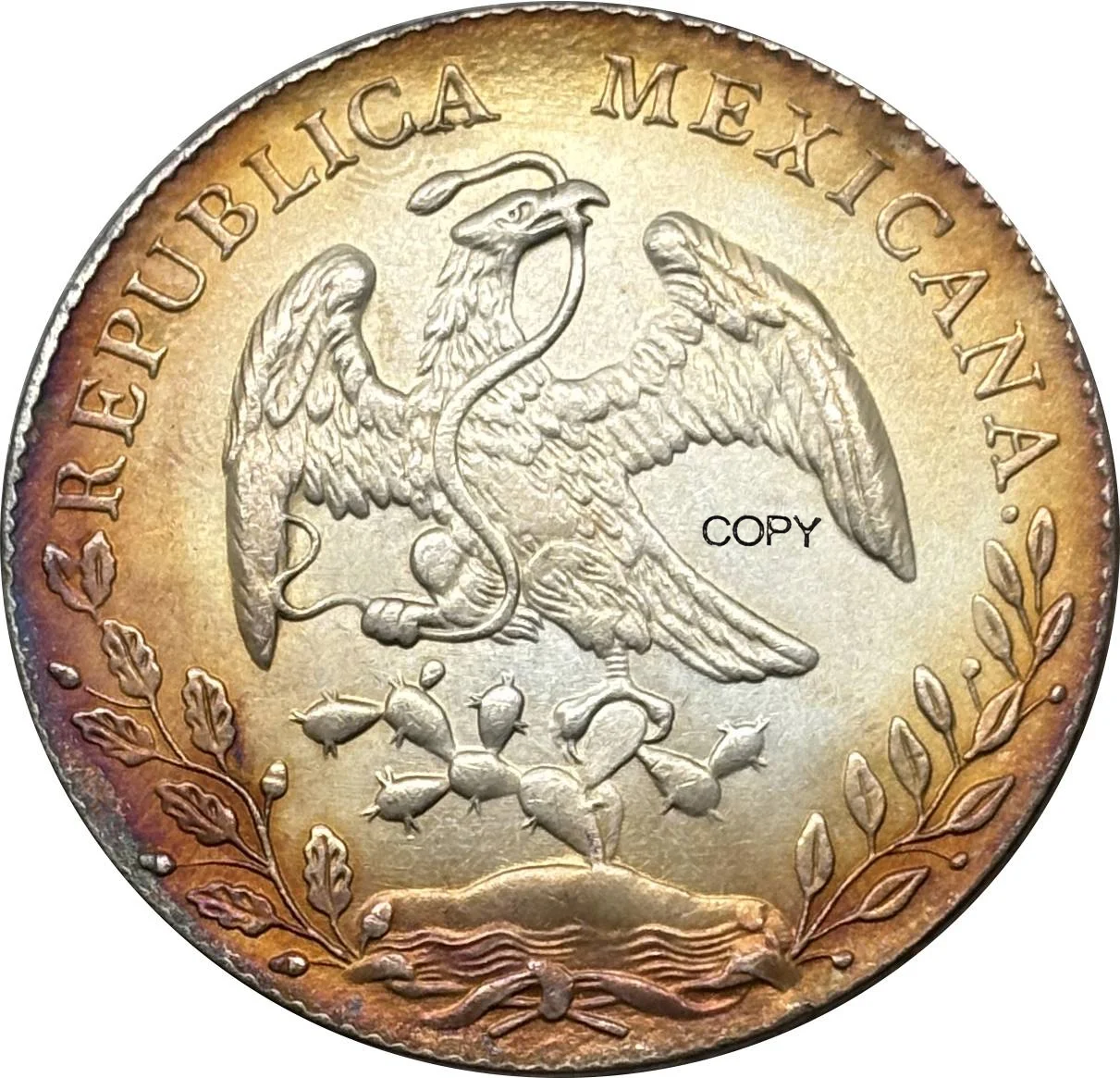 Mexican 1891 AM 8 Reales Replica Coin 2 Mexican 1891 AM 8 Reales Replica Coin - Image 2