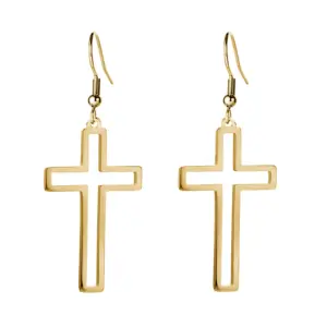 Stainless Steel Cross Drop Earrings for Men Women 19 Se863ed48646c4236b14dac58583f6664l