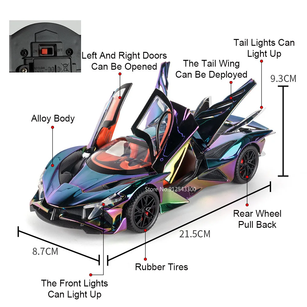 1:24 Scale Iridescent Supercar Model 2 1:24 Scale Iridescent Supercar Model - Image 2