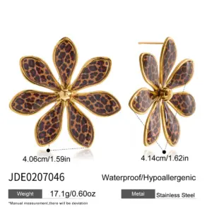 Bold Leopard Floral Stainless Steel Earrings 13 Se8cf5dda2b74447497bb71b8b4c30499n