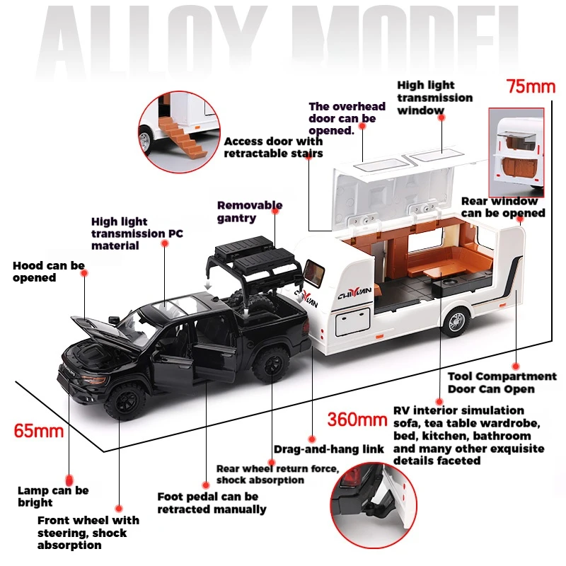 Detailed Dodge Mammoth 1000 TRX RV Diecast Model 3 Detailed Dodge Mammoth 1000 TRX RV Diecast Model - Image 3