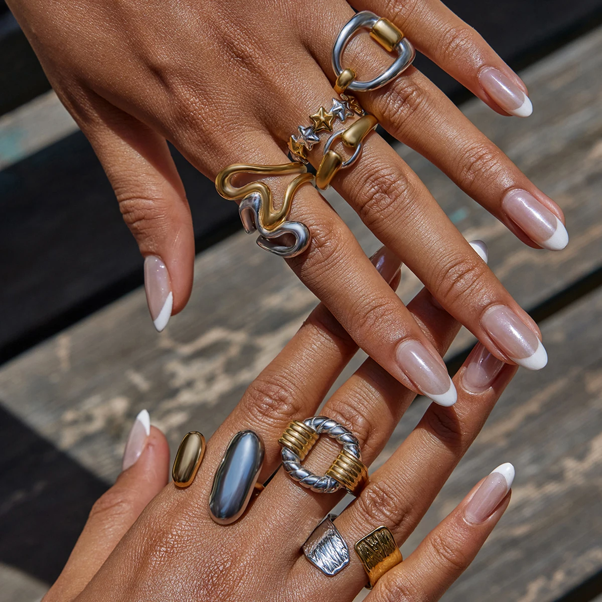 Stainless Steel Women's Fashion Ring 1.74cm 2 Stainless Steel Women's Fashion Ring 1.74cm - Image 2