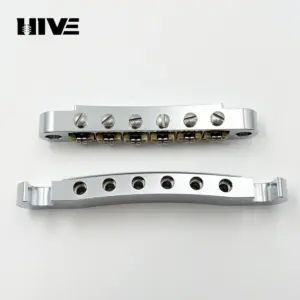 Premium Silver 6-String Guitar Bridge Set 7 Se93c6151df1a4b0ead8431ab75430e6aY