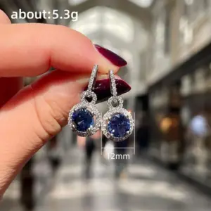 Blue Zircon Tibetan Silver Earrings LL-YS0791 9 Se974b99bc2ad454bbb8537644dbaa9b2S