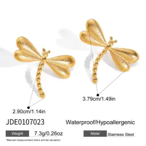 Stainless Steel Gold Dragonfly Earrings 13 Se982df7235f148bda47dbac15a5babc4d