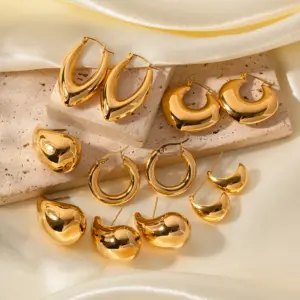 Stainless Steel Water Drop Hoop Earrings 15 Se997c4cf03064755a40a3a4bce651ddaT