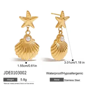 Ocean-Inspired Gold Stainless Steel Drop Earrings 13 Se99e27cb569043e1bc3c935575d75948y