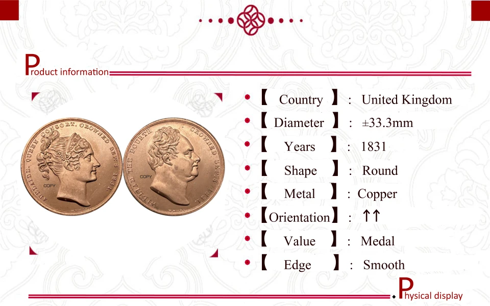 Queen Victoria Vintage Copper Replica Coin 6 Queen Victoria Vintage Copper Replica Coin - Image 6