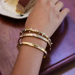 Stainless Steel Gold Zircon Bracelet for Women 10 Se9d70a1938f74ce0baee94e8b52773daF