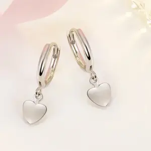 Heart-Shaped Silver Drop Earrings 9 Se9deda69b375409c90358f0035c8d45cN