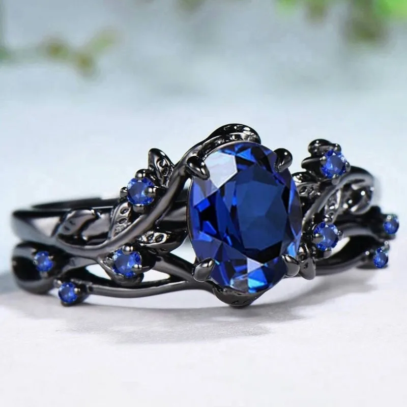 Blue Floral Zircon Women's Ring 3 Blue Floral Zircon Women's Ring - Image 3