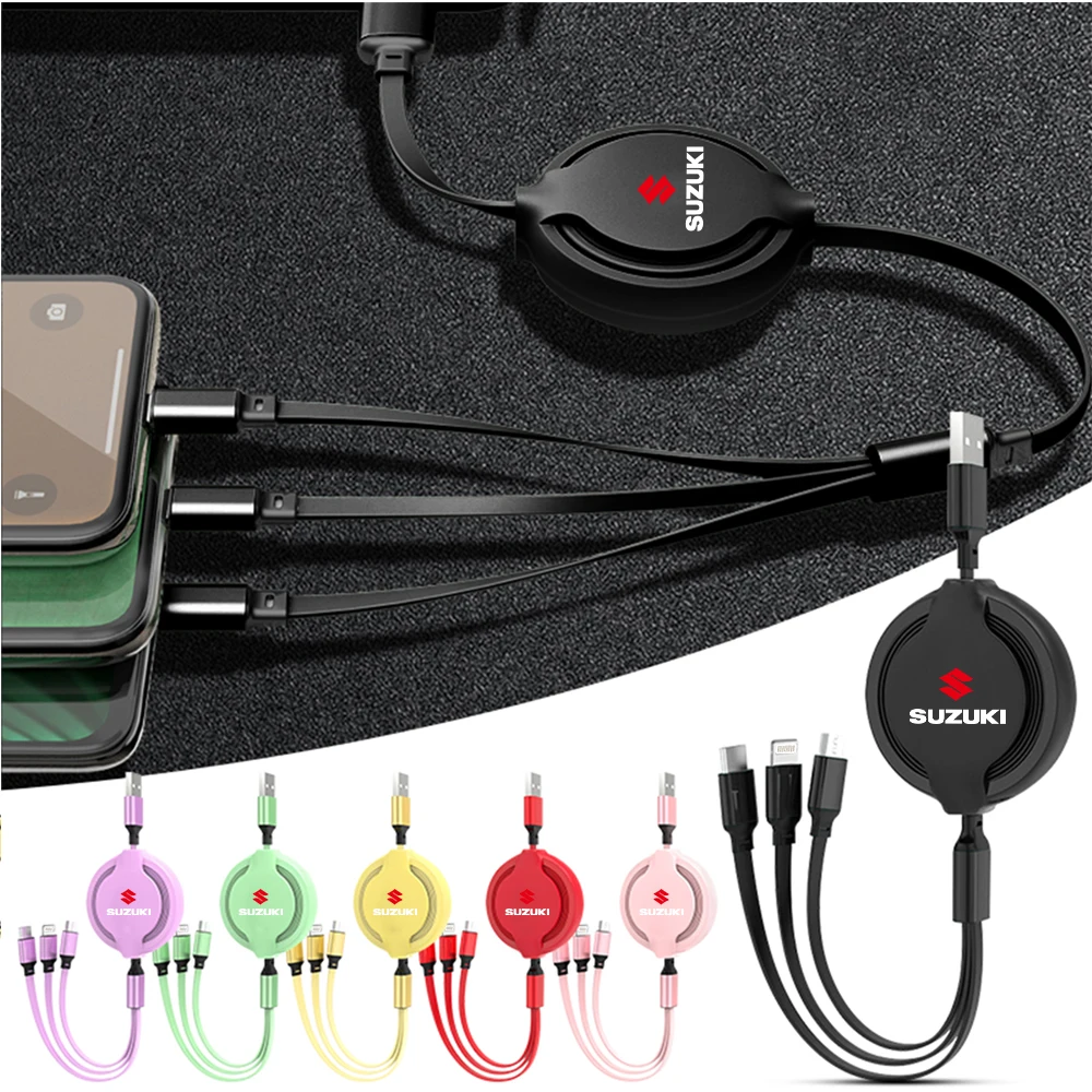 Colorful Suzuki Retractable 3-in-1 USB Cable 2 Colorful Suzuki Retractable 3-in-1 USB Cable - Image 2