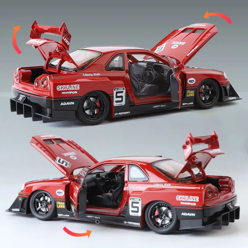 Vibrant Red Nissan Skyline GTR-S15 Die-Cast Model 5 Vibrant Red Nissan Skyline GTR-S15 Die-Cast Model - Image 5
