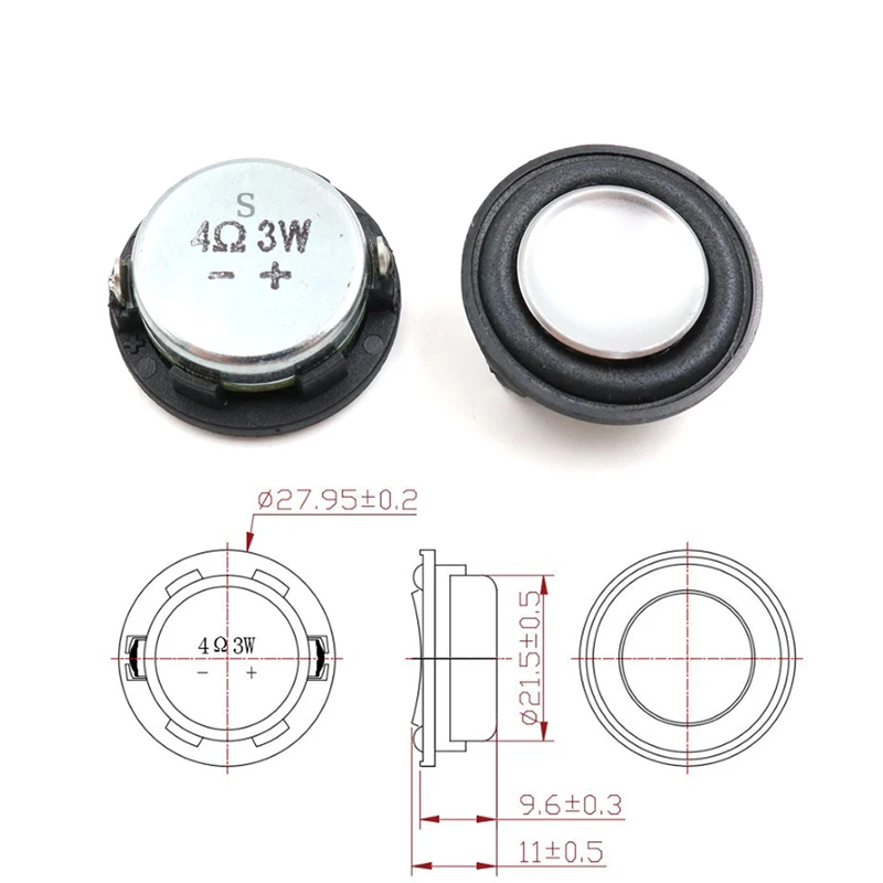 Mini 1-Inch 3W Full-Range Speaker 4Ω/8Ω 6 Mini 1-Inch 3W Full-Range Speaker 4Ω/8Ω - Image 6