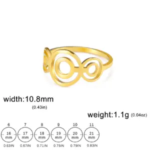 Double Circles Women's Ring in Silver or Gold 14 Sea528dd3dd7b47e0b50f9d0f7baf364au