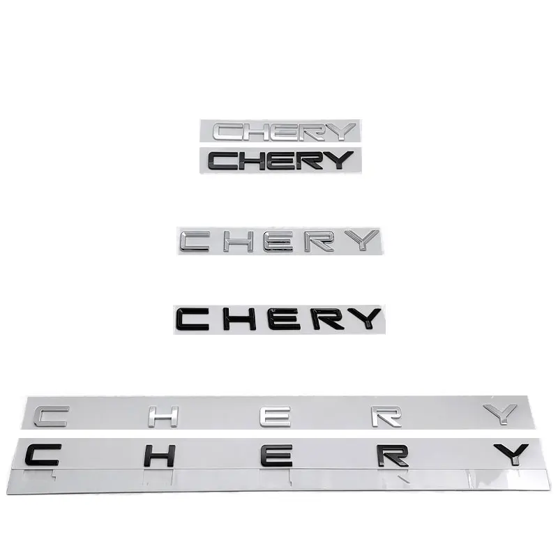 CHERY Badge Set - 3 Sizes, Chrome/Black 2 CHERY Badge Set - 3 Sizes, Chrome/Black - Image 2