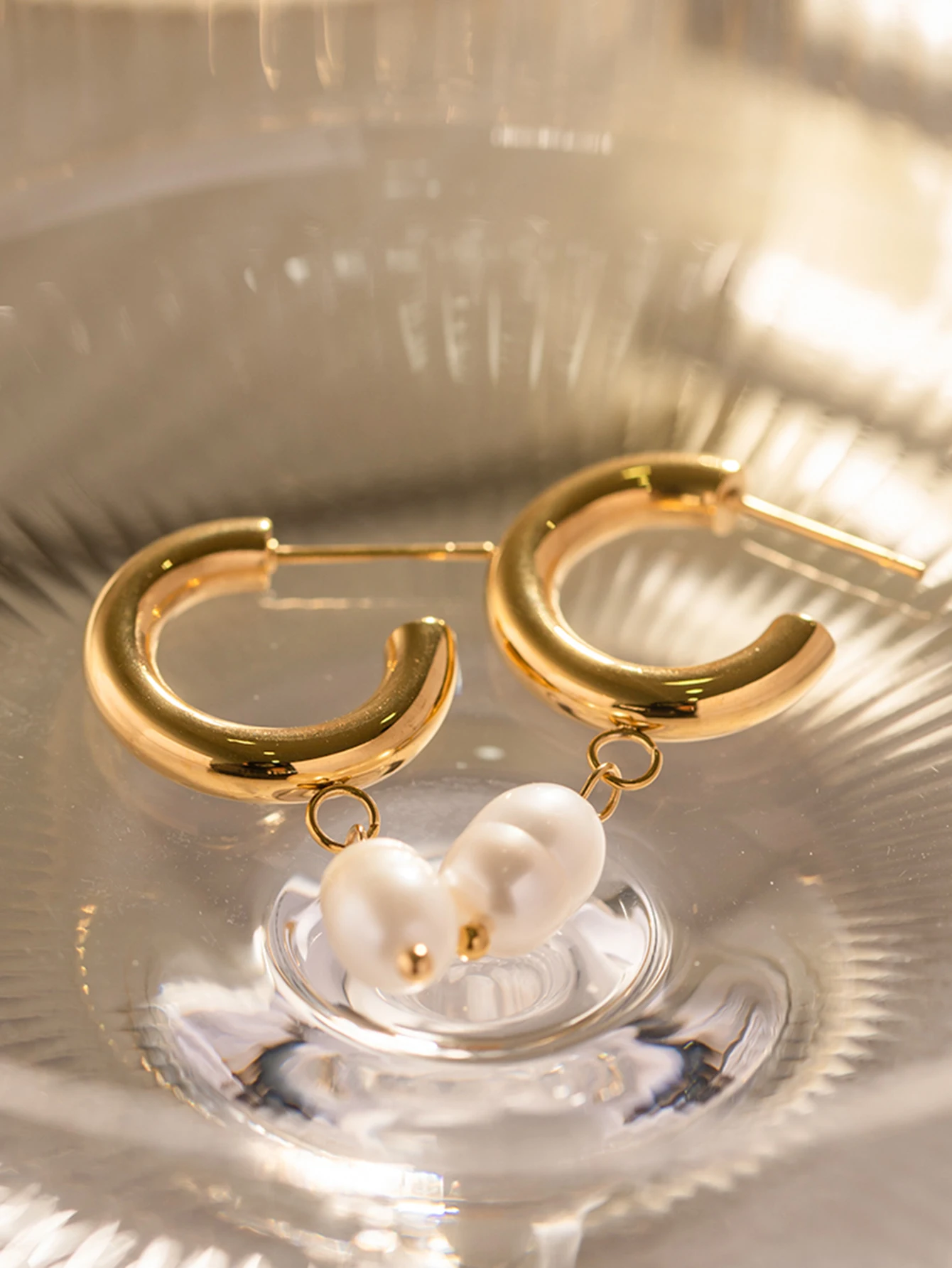 Stainless Steel Pearl Drop Earrings for Women 4 Stainless Steel Pearl Drop Earrings for Women - Image 4