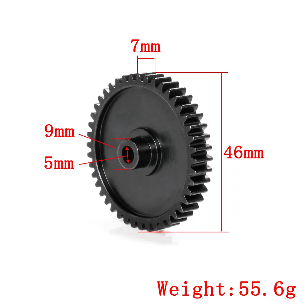 Black Steel Spur Gear for RC Trucks 44T 2 Black Steel Spur Gear for RC Trucks 44T - Image 2