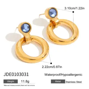 Stainless Steel Blue Zirconia Hoop Earrings 13 Seac6ca580f0a42bd842afbdd2ecad4b5v