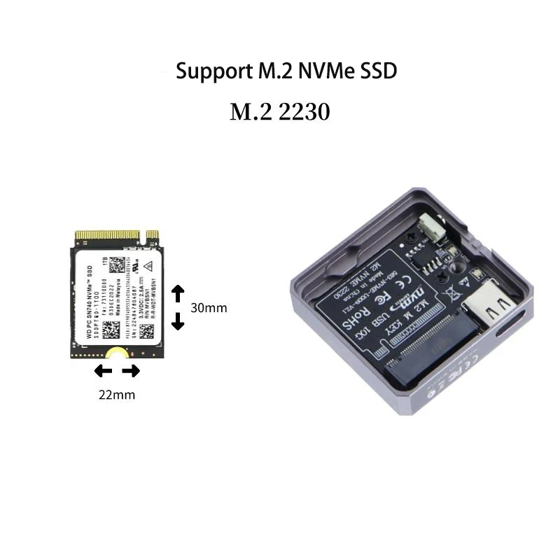 M.2 NVMe 2230 Aluminum SSD Enclosure 10Gbps 4 M.2 NVMe 2230 Aluminum SSD Enclosure 10Gbps - Image 4